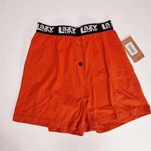 Lazy One Bright Orange Funny Boxers with Black Waistband Size S "It Wasn't Me!"